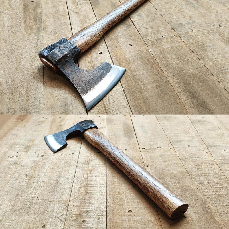 DWFKHT 16.5" Throwing Axe, 2 Pack Throwing Axe Set with 1065 High Carbon Steel & Beech Wood Handle, Perfect for Axe Throwing Games, Competition and Recreation, Ideal Gift for Men (Black) - Image 3